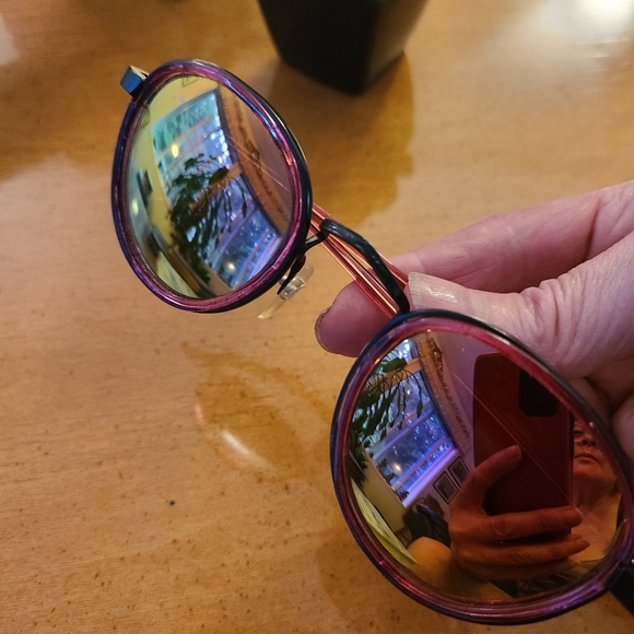 Mirrored Wire & plastic Frame Sunglasses - Picture 2 of 8